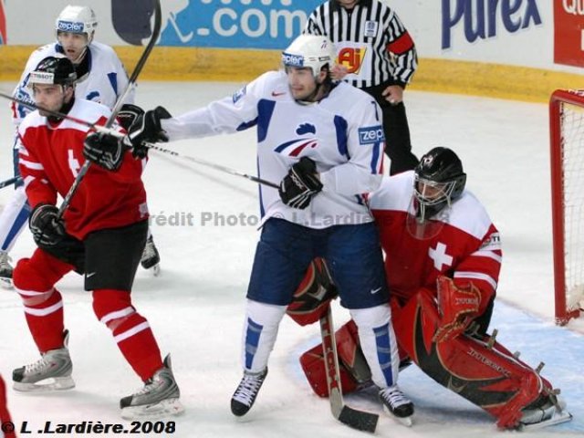 Photo hockey album Mondiaux : 2ème journée - Suisse / France - L. Lardière