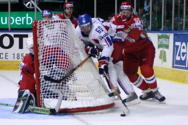 Photo hockey album Mondiaux : 3ème journée - Russie / Rep. Tchèque - N. Leleu