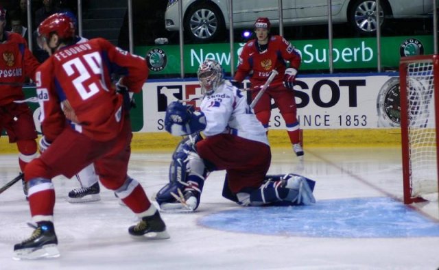 Photo hockey album Mondiaux : 3ème journée - Russie / Rep. Tchèque - N. Leleu