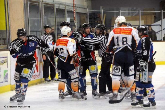Photo hockey match Caen  - Montpellier  le 08/11/2008