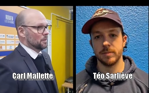 Photo hockey Réactions de Carl Mallette et de Téo Sarliève - Ligue Magnus