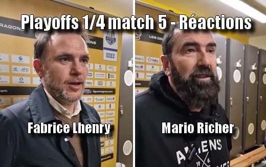 Photo hockey Réactions de M. Richer et de F. Lhenry - Ligue Magnus