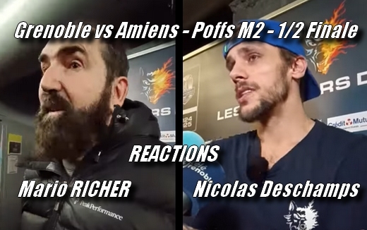 Photo hockey Reactions de M. Richer et de N. Deschamps - Ligue Magnus