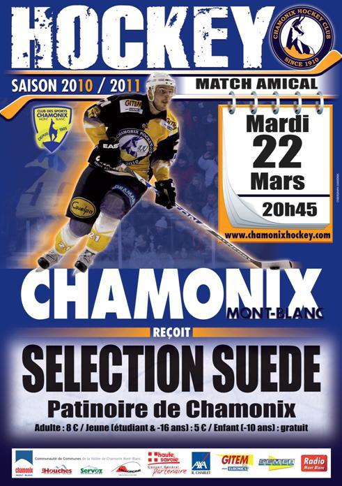 Photo hockey Amical : Chamonix vs Selection Suédoise  - Ligue Magnus : Chamonix  (Les Pionniers)