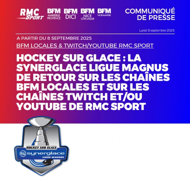 Photo hockey BFM Communiqué de Presse - Ligue Magnus