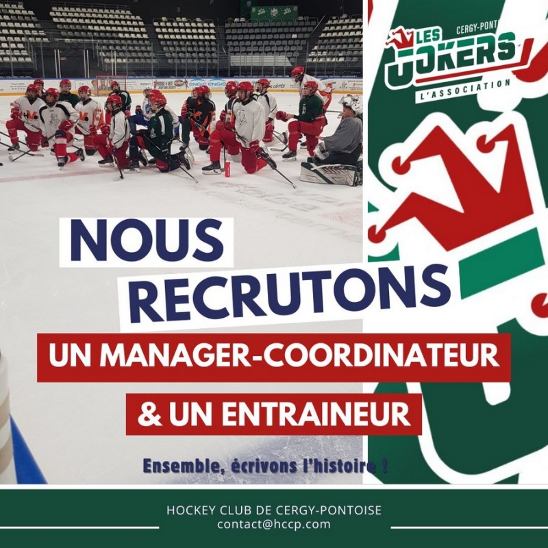 Photo hockey Cergy association recrute 1 entraîneur et 1 Manager - Hockey Mineur : Cergy-Pontoise U20 (Les Jokers)