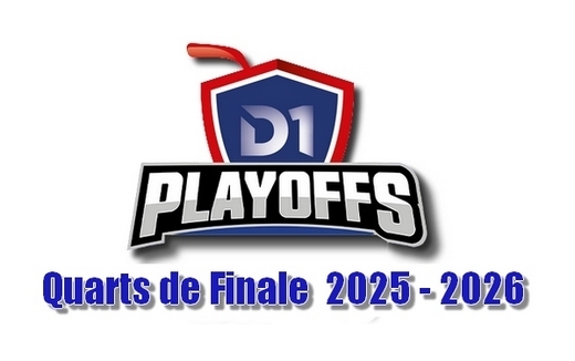 Photo hockey D1 : RESULTATS 1/4 Poffs - Matchs 3 & 4 - 25 et 26 mars 2026 - Division 1