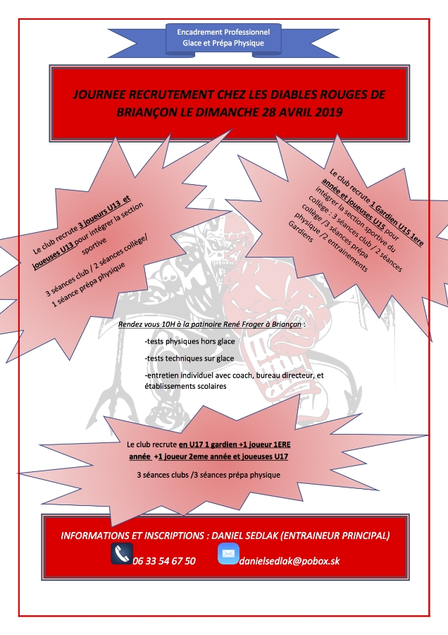 Photo hockey Hockey mineur : Briançon recrute  - Division 1 : Briançon  (Les Diables Rouges)