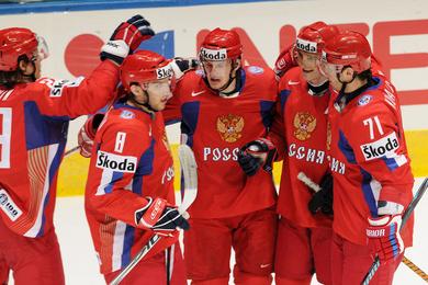 Photo hockey La Russie première de son groupe - Championnats du monde