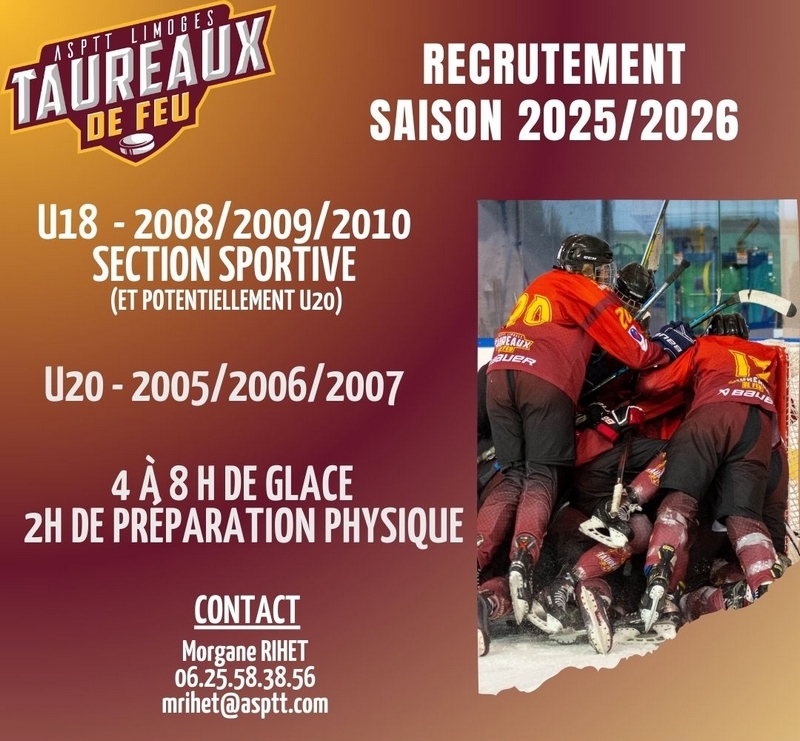 Photo hockey Limoges recherche joueurs U18 et U20 - Hockey en France : Limoges (Les Taureaux de Feu)