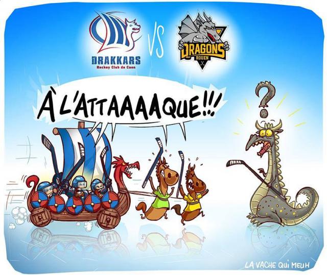 Photo hockey LM : Caen, avec la manière - Ligue Magnus : Caen  (Les Drakkars)