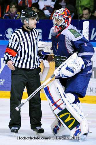 Photo hockey LM : Eddy Ferhi out  - Ligue Magnus : Grenoble  (Les Brûleurs de Loups)