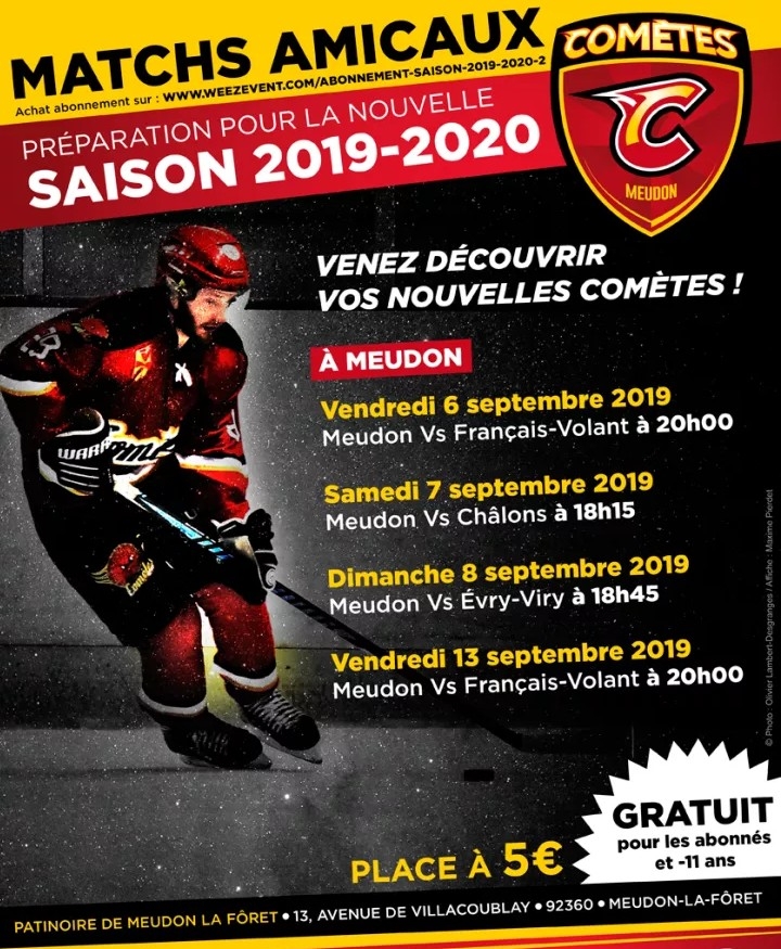 Photo hockey Meudon : Programme des matchs amicaux - Transferts Archives 2017 à 2023 : Meudon (Les Comètes)