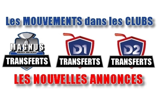 Photo hockey Mouvements dans les clubs du 29 Juillet 2025. - Transferts 2025 2026