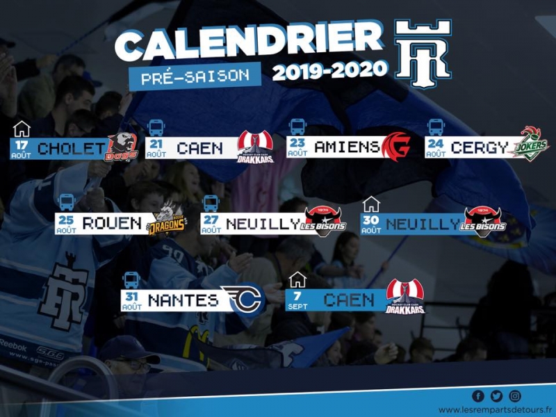 Photo hockey Tours : Programme des matchs amicaux - Transferts Archives 2017 à 2023 : Tours  (Les Remparts)