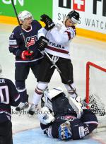 Photo hockey match Lettonie - United States of America le 05/05/2013